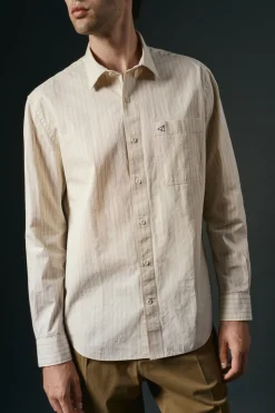 OOTO Camisa rayas estructura Marfil Sale