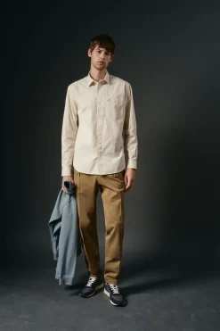 OOTO Camisa rayas estructura Marfil Sale