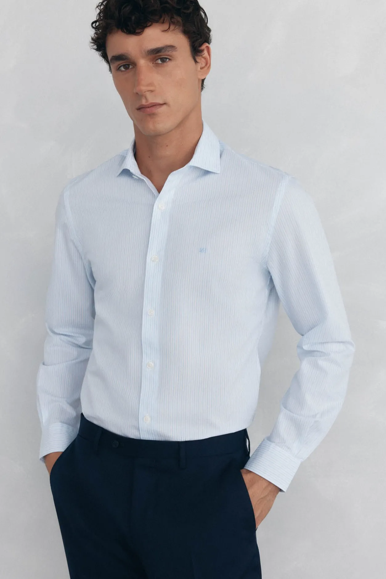 Pedro del Hierro Camisa rayas fácil plancha + anti olor slim fit Azul Best