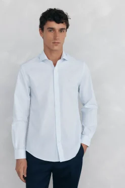 Pedro del Hierro Camisa rayas fácil plancha + anti olor slim fit Azul Best