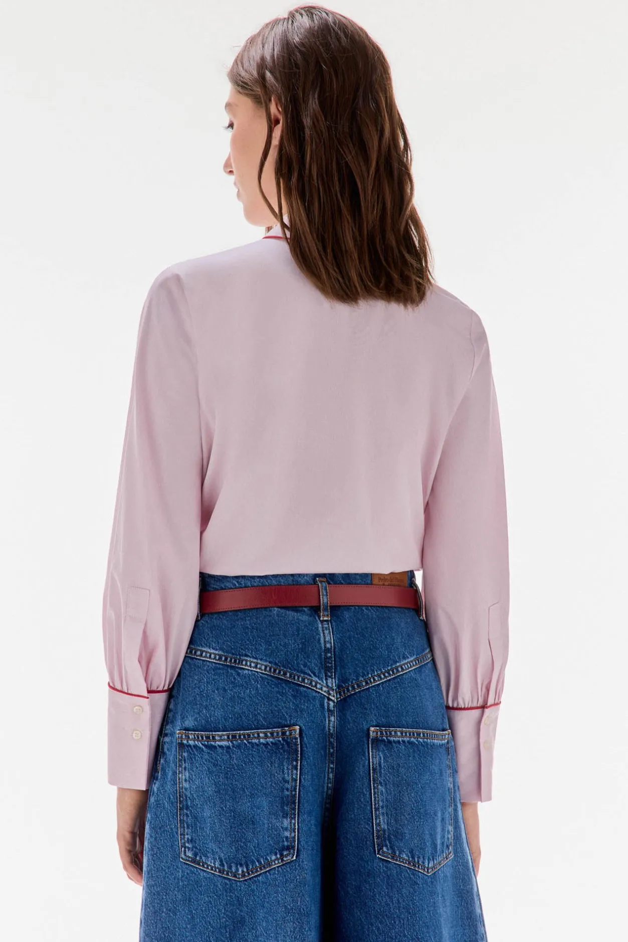 TFP by Tamara Falcó Camisa rayas lazo Burdeos