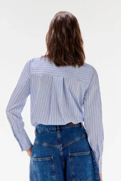 TFP by Tamara Falcó Camisa rayas lazo Azul Hot