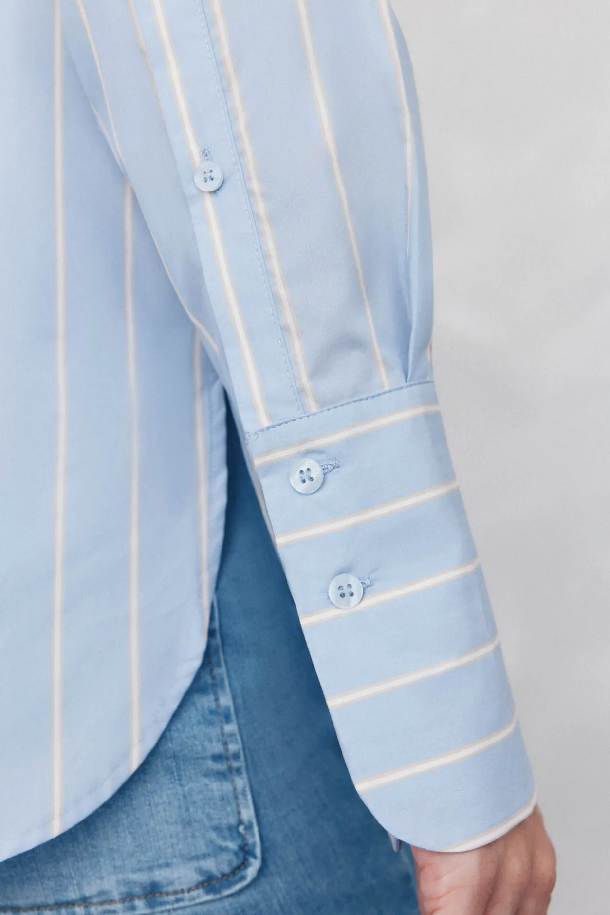 Pedro del Hierro Camisa rayas oversize Azul Sale