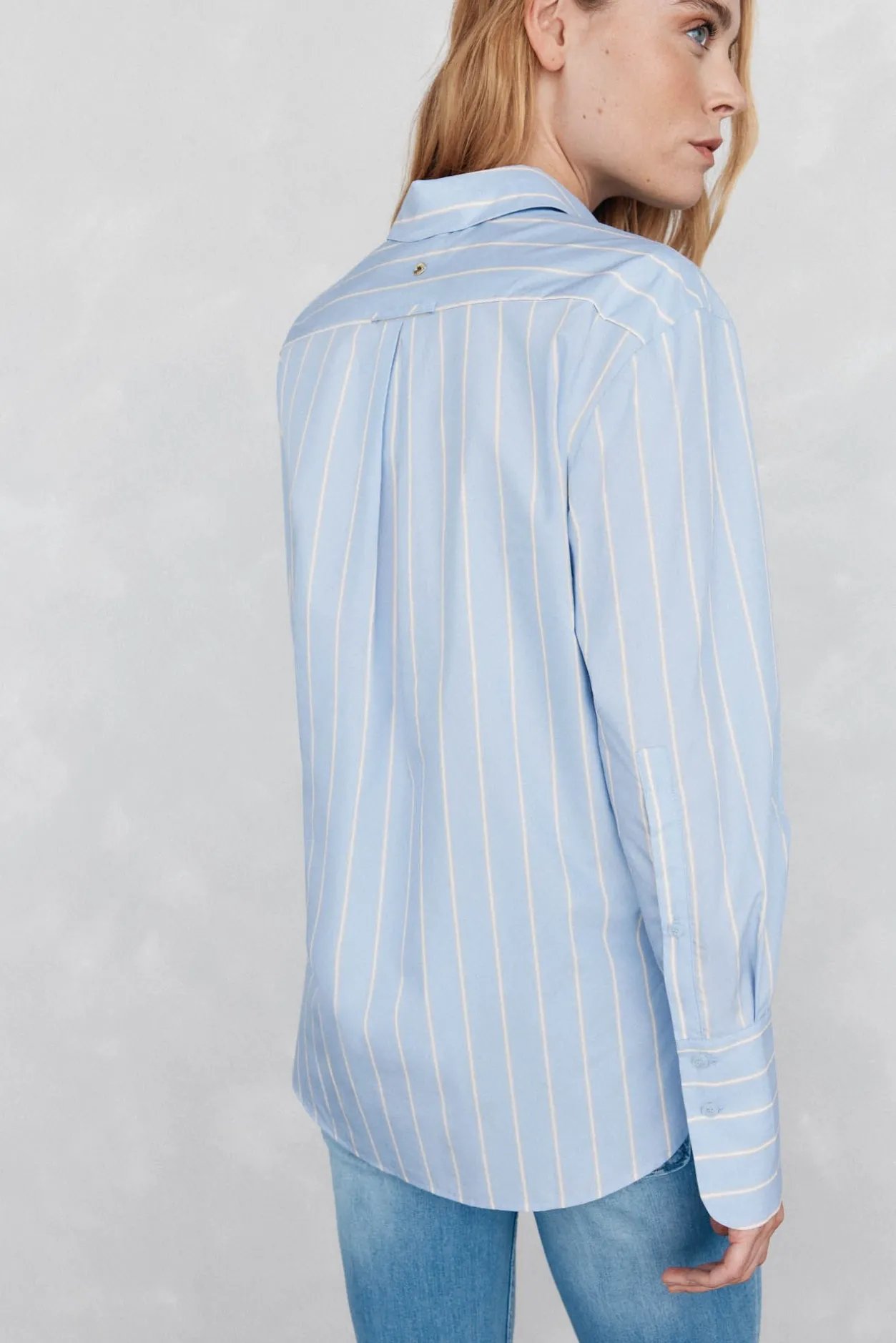 Pedro del Hierro Camisa rayas oversize Azul Sale