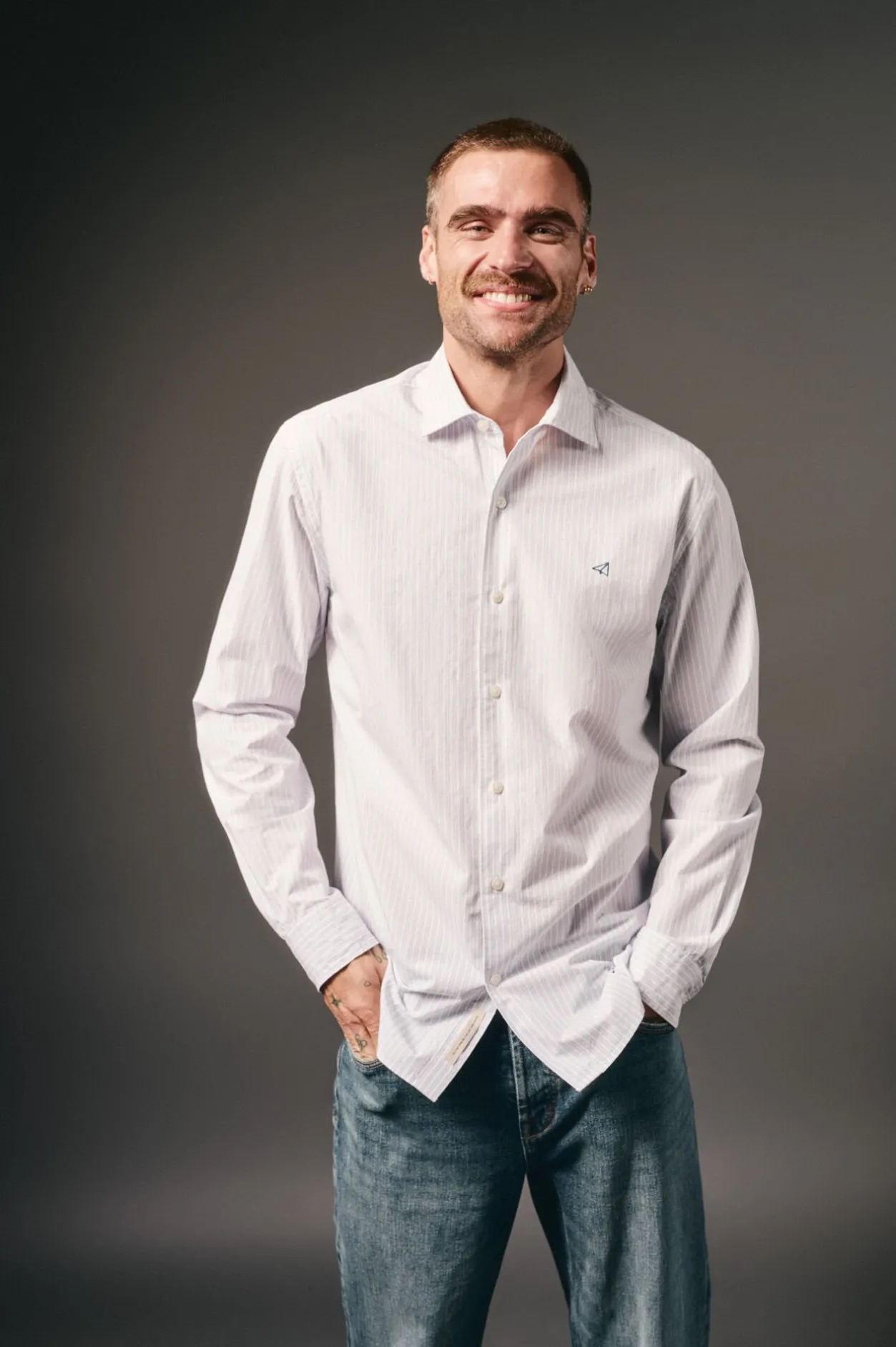 OOTO Camisa rayas popelín Blanco Sale