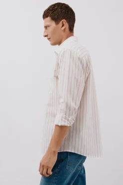 Cortefiel Camisa rayas popelín Blanco Hot