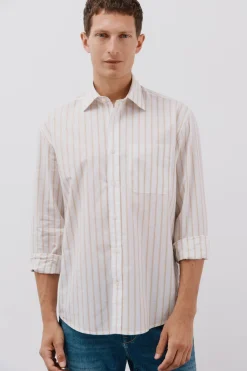 Cortefiel Camisa rayas popelín Blanco Hot