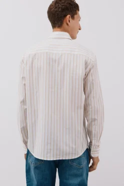 Cortefiel Camisa rayas popelín Blanco Hot