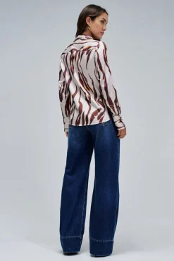 Salsa Jeans Camisa regular Marr&oacute;n Outlet