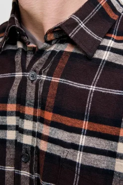 Jack & Jones Camisa regular fit marr&oacute;n Outlet