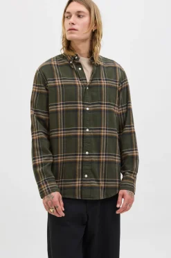 Jack & Jones Camisa regular fit cuadros verde Online