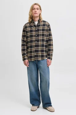 Jack & Jones Camisa regular fit cuadros negro Sale