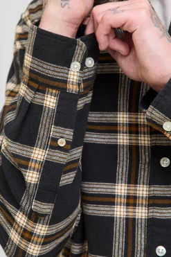 Jack & Jones Camisa regular fit cuadros negro Sale