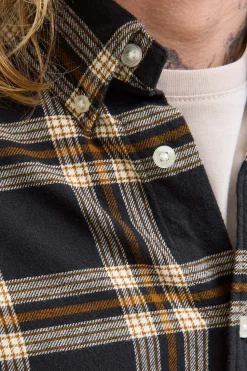 Jack & Jones Camisa regular fit cuadros negro Sale