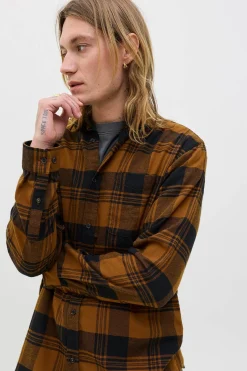 Jack & Jones Camisa regular fit cuadros marr&oacute;n Outlet