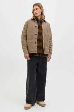 Jack & Jones Camisa regular fit cuadros marr&oacute;n Outlet