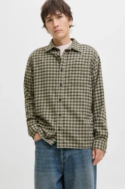 Jack & Jones Camisa regular fit cuadros nude New