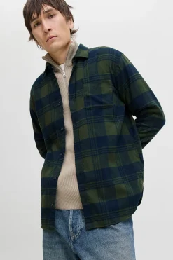 Jack & Jones Camisa regular fit cuadros verde Online