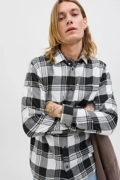 Jack & Jones Camisa regular fit cuadros blanco Clearance