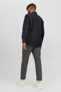Jack & Jones PLUS Camisa sarga cuadros loose fit PLUS negro Hot