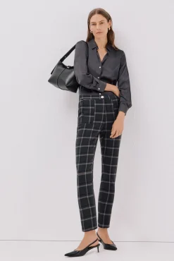 Cortefiel Camisa satinada Gris oscuro Best