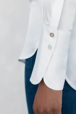 Pedro del Hierro Camisa satén oversize Blanco Sale