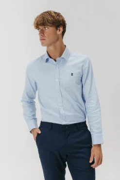 elPulpo Camisa semivestir Oxford cuadros Azul