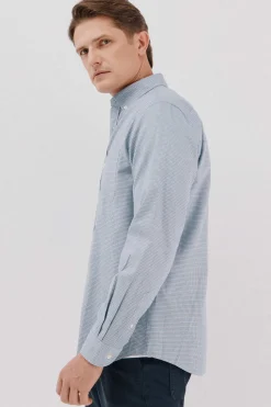 Cortefiel Camisa twill cuadros Azul oscuro Hot