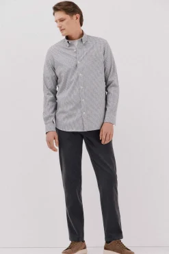 Cortefiel Camisa twill cuadros Azul oscuro Online