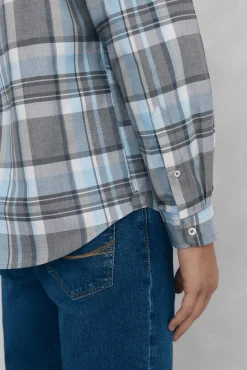 Pedro del Hierro Camisa twill cuadros Gris Hot