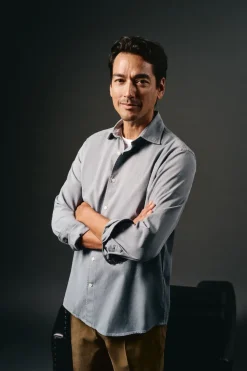 OOTO Camisa twill liso tencel algodón Azul Clearance