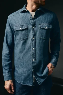 OOTO Camisa vaquera con bolsillos Azul