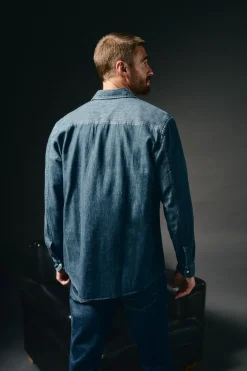 OOTO Camisa vaquera con bolsillos Azul