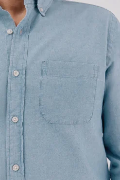 Cortefiel Camisa vaquera con bolsillo Azul marino Best