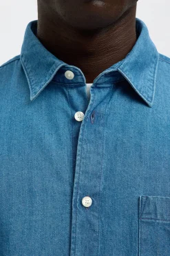 Selected Camisa vaquera ligera 100% algodón orgánico. Azul Sale