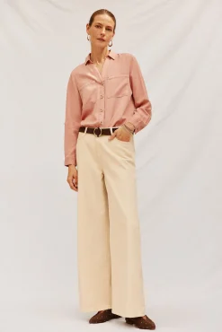 Cortefiel camisa vaquera tencel Rosa Online