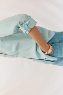 Cortefiel camisa vaquera tencel Azul oscuro Hot