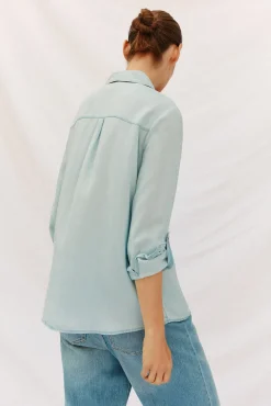 Cortefiel camisa vaquera tencel Azul oscuro Hot