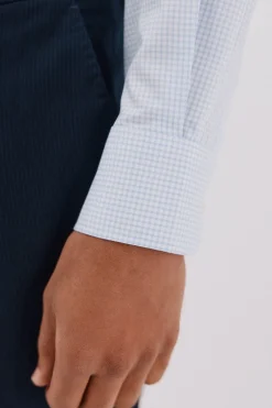 Cortefiel Camisa vestir cuadros fácil plancha Azul