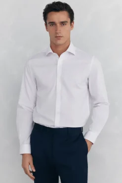 Pedro del Hierro Camisa vestir cuadros non iron + antimanchas Rosa Outlet