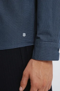 Springfield Camisa vestir estructura bicolor azul Outlet