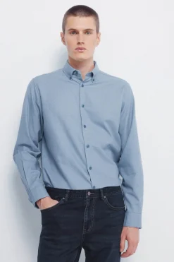 Springfield Camisa vestir estructura bicolor azul
