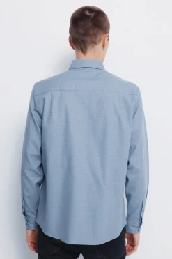 Springfield Camisa vestir estructura bicolor azul