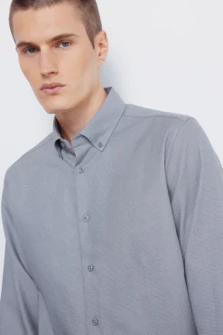 Springfield Camisa vestir estructura bicolor gris Hot