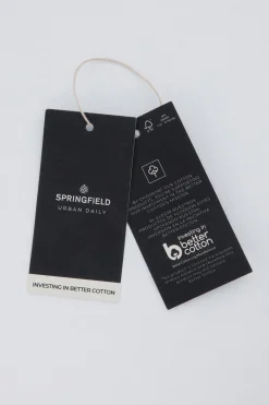 Springfield Camisa vestir estructura bicolor gris Hot