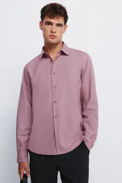 Springfield Camisa vestir estructura bicolor rosa New
