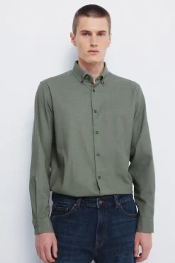 Springfield Camisa vestir estructura bicolor kaki New