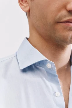 Cortefiel Camisa vestir lisa fácil plancha Azul Discount