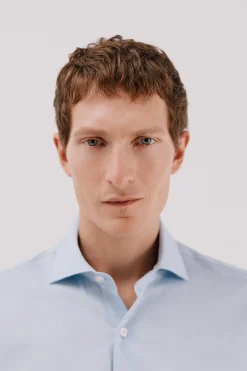 Cortefiel Camisa vestir lisa fácil plancha Azul Sale