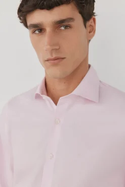 Pedro del Hierro Camisa vestir lisa non iron + antimanchas Rosa Outlet